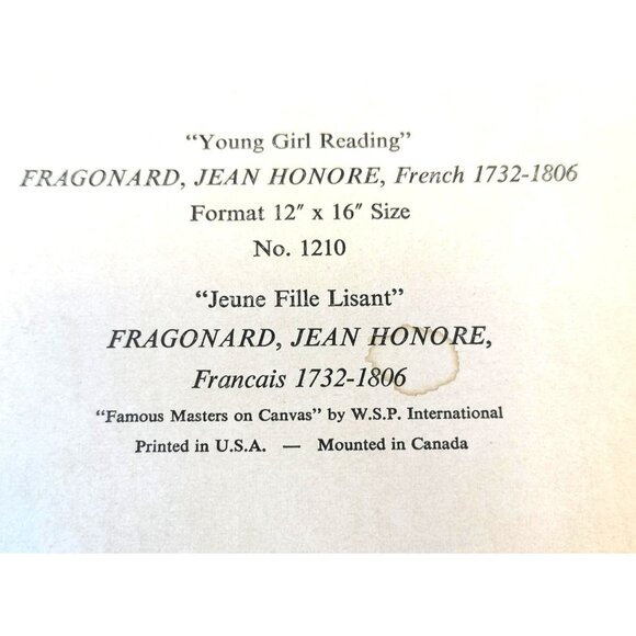 Vintage 1950s Fragonard Young Girl Reading Limited Edition #1210 Red Velvet Trim - Picture 4 of 13